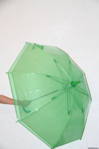 зеленый полупрозрачный зонтик для свадьбы, зонтик для подружек невесты 